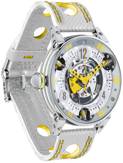 Fashion BRM GOLF WHITE SKELETON DIAL YELLOW GF6-44-SA-SQ-AJ watch